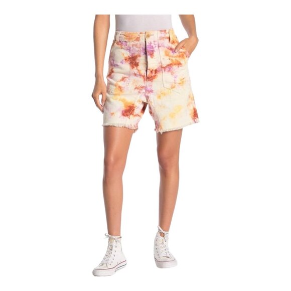 We The Free Pants - We The Free Size 2 She's a Legend Tie Dye Bermuda Denim Shorts